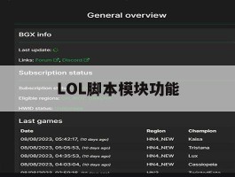 LOL脚本模块功能，lol脚本模块功能在哪