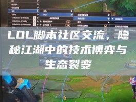 LOL脚本社区交流，隐秘江湖中的技术博弈与生态裂变