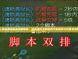 LOL脚本最新版本深度解析，技术迭代下的游戏平衡挑战与玩家生态博弈
