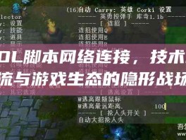 LOL脚本网络连接，技术暗流与游戏生态的隐形战场