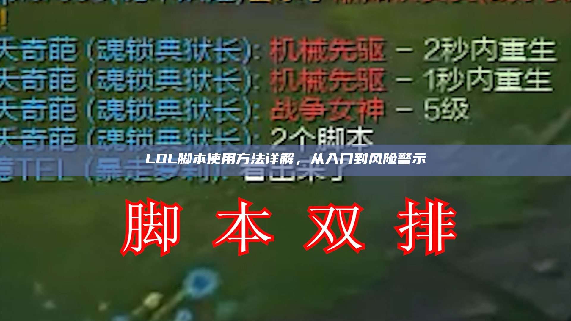 LOL脚本使用方法详解,从入门到风险警示