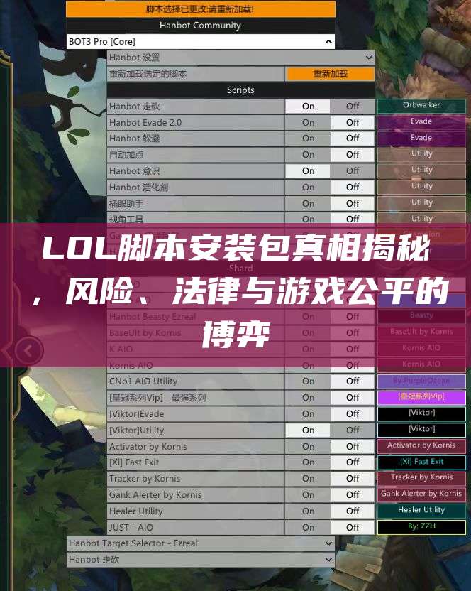 LOL脚本安装包真相揭秘,风险、法律与游戏公平的博弈